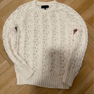 Nili Lotan Ivory Textured Knit Sweater - Sz Small
